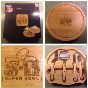 NFL SuperBowl 50 cheese board and tool set New in box